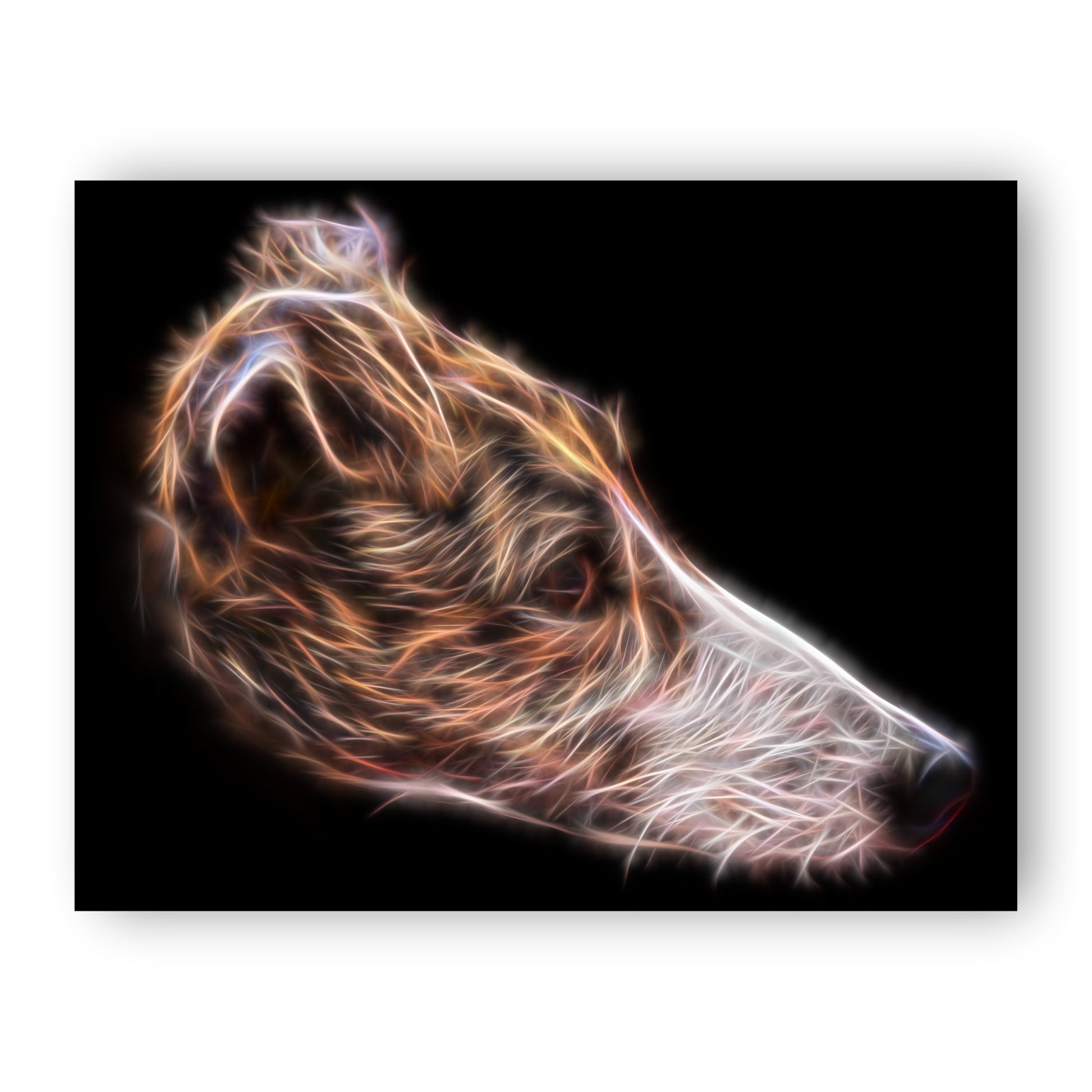 Brindle and White Greyhound Print with Stunning Fractal Art Design. Various Sizes Available