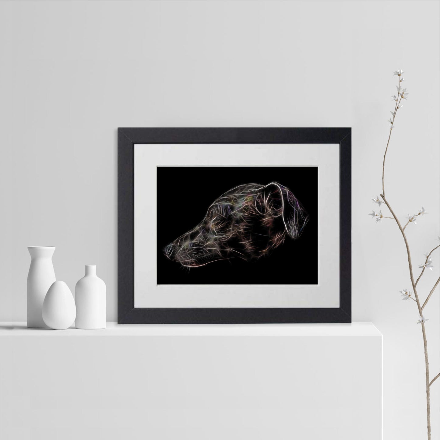 Italian Greyhound Print with Stunning Fractal Art Design. Various Sizes Available