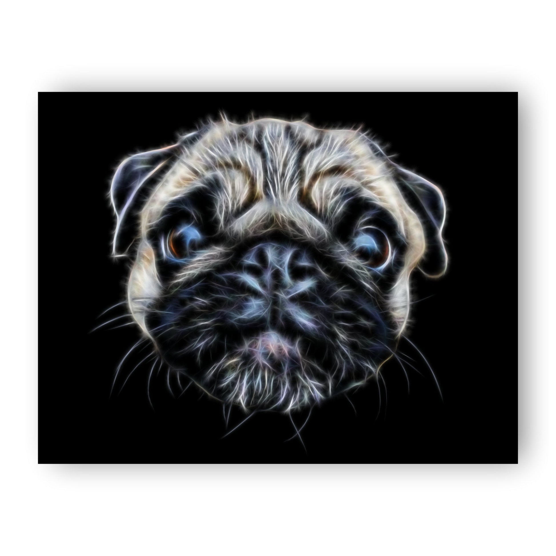 Pug Print with Stunning Fractal Art Design. Various Sizes Available