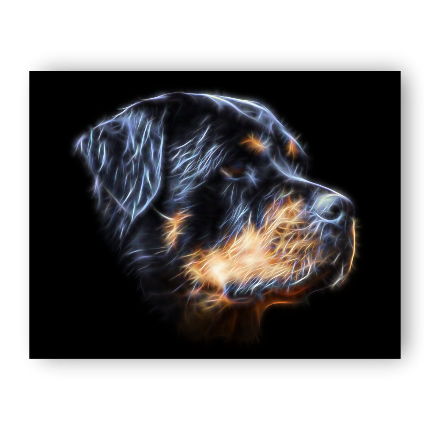 Rottweiler Print with Stunning Fractal Art Design. Various Sizes Available