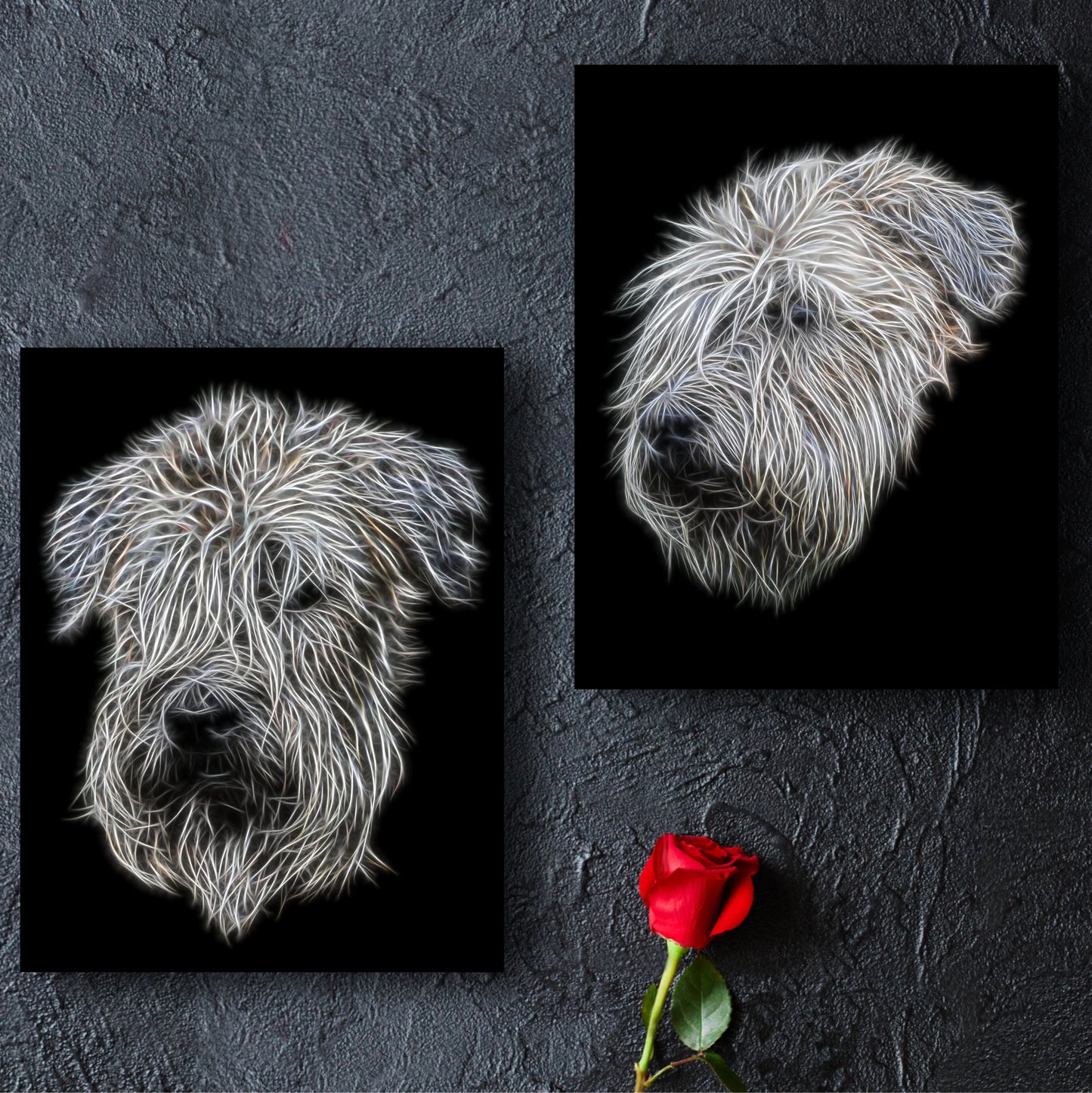 Wheaten Terrier Print with Stunning Fractal Art Design. Various Sizes Available