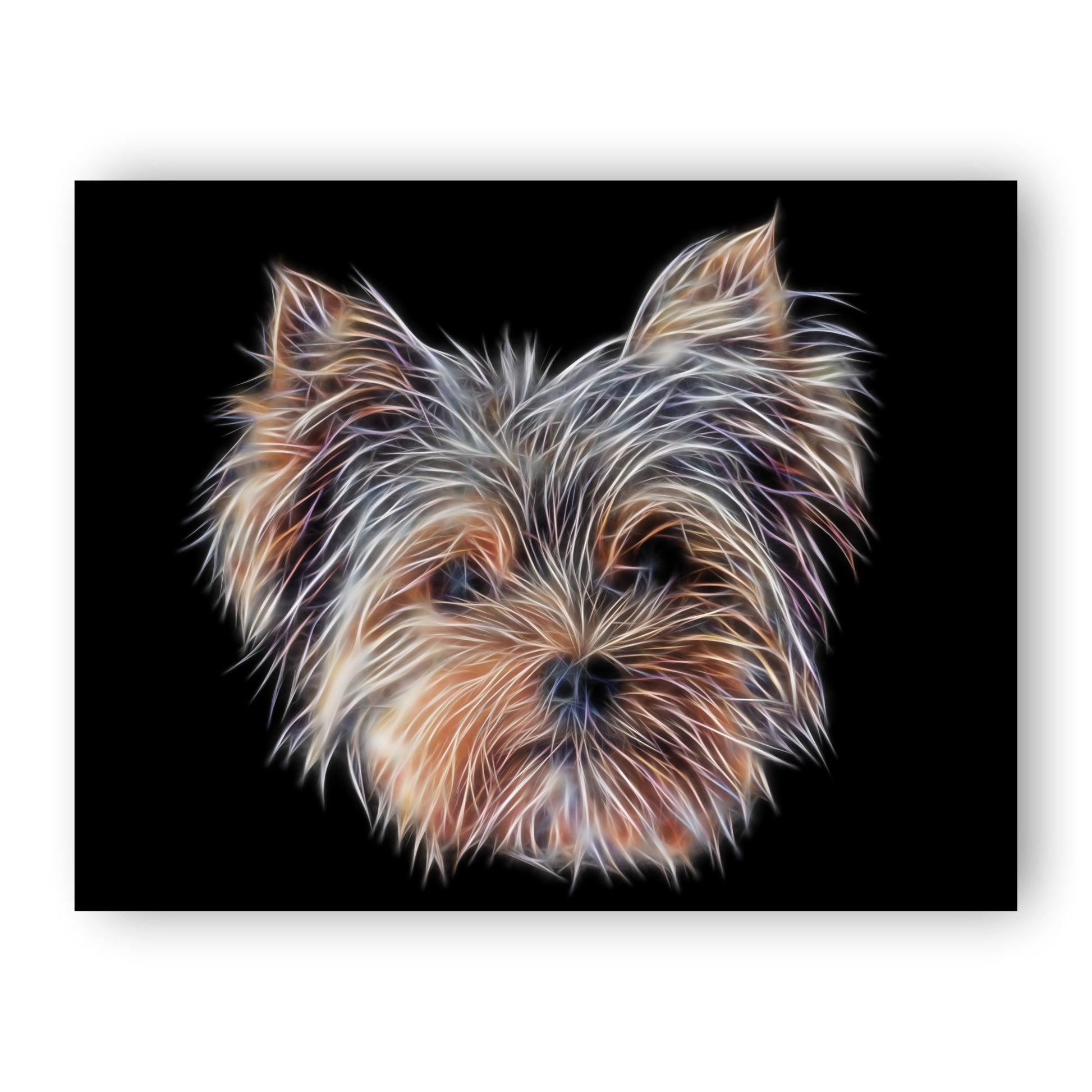 Yorkshire Terrier Print with Stunning Fractal Art Design. Various Sizes Available