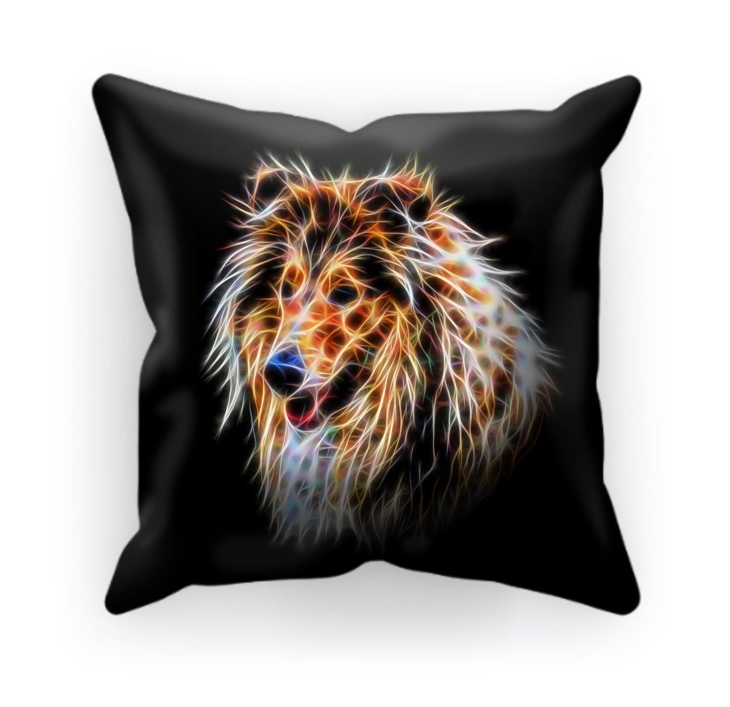 Rough Collie Cushion and Insert with Stunning Fractal Art Design