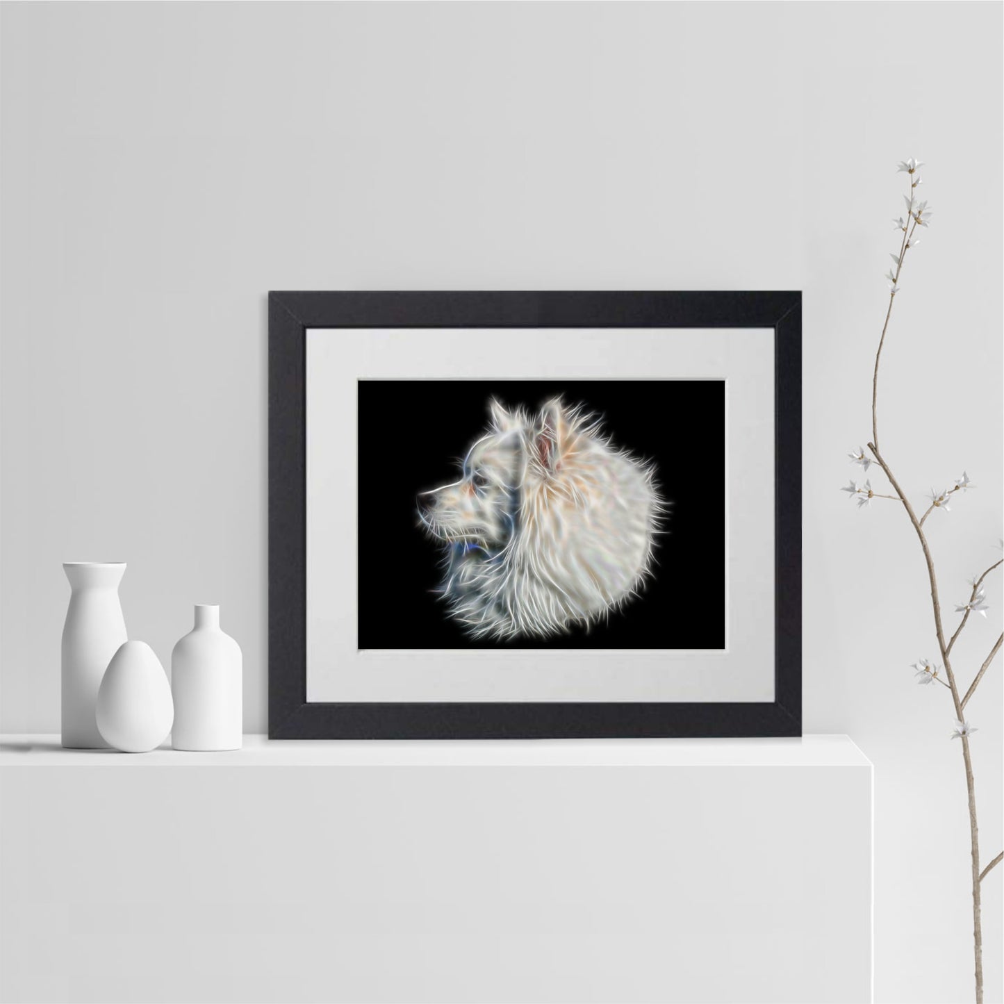 German Spitz Print with Stunning Fractal Art Design. Various Sizes Available
