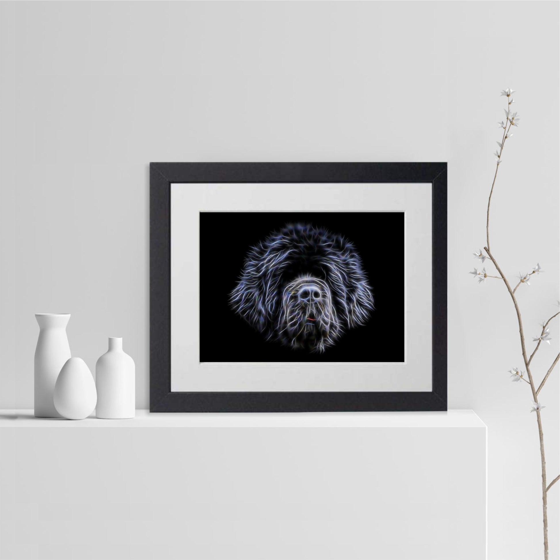 Newfoundland Print with Stunning Fractal Art Design. Various Sizes Available