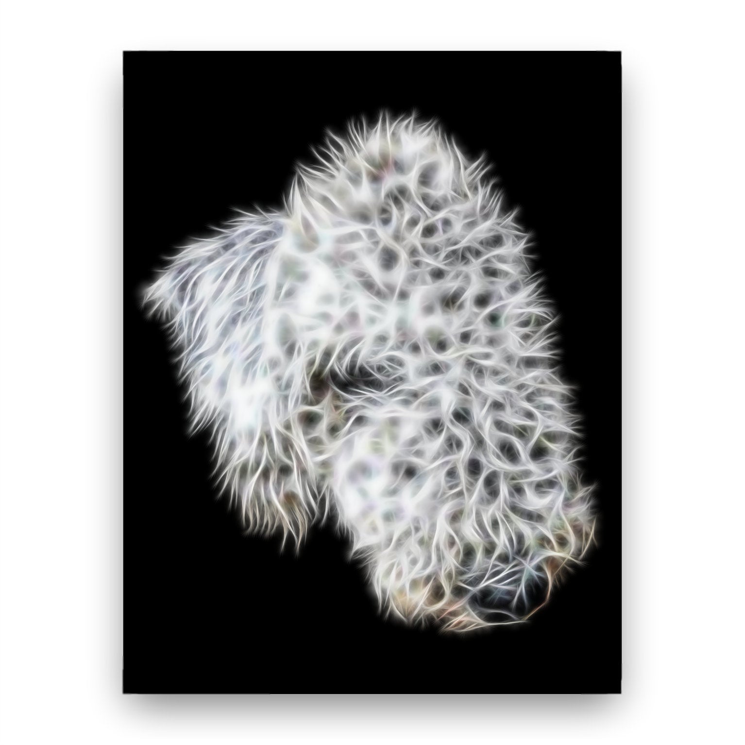 Bedlington Terrier Print with Stunning Fractal Art Design. Various Sizes Available