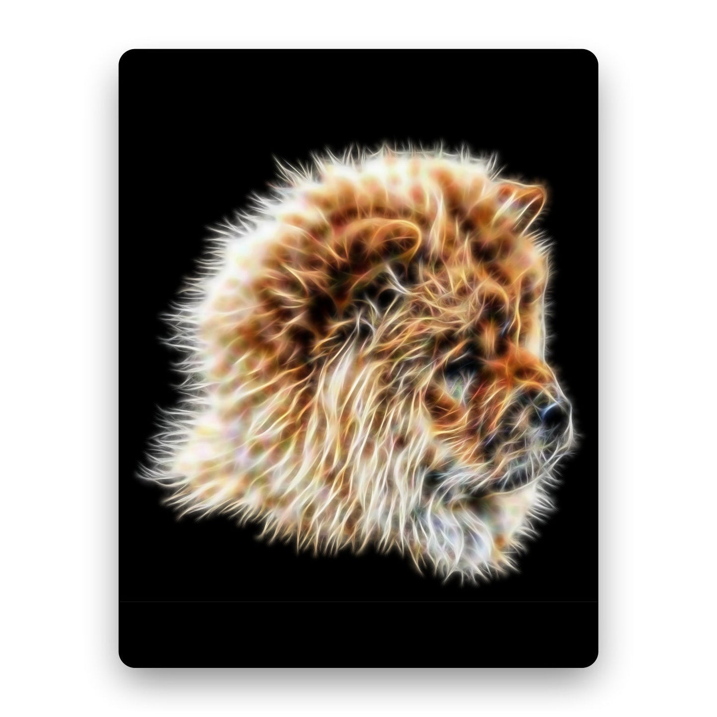 Red Chow Chow Metal Wall Plaque with Stunning Fractal Art Design, Perfect Chow Chow Owner Gift.