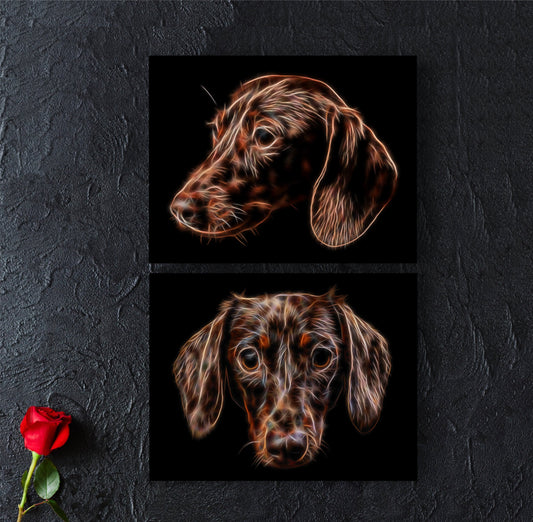 Chocolate Dachshund Print with Stunning Fractal Art Design. Various Sizes Available