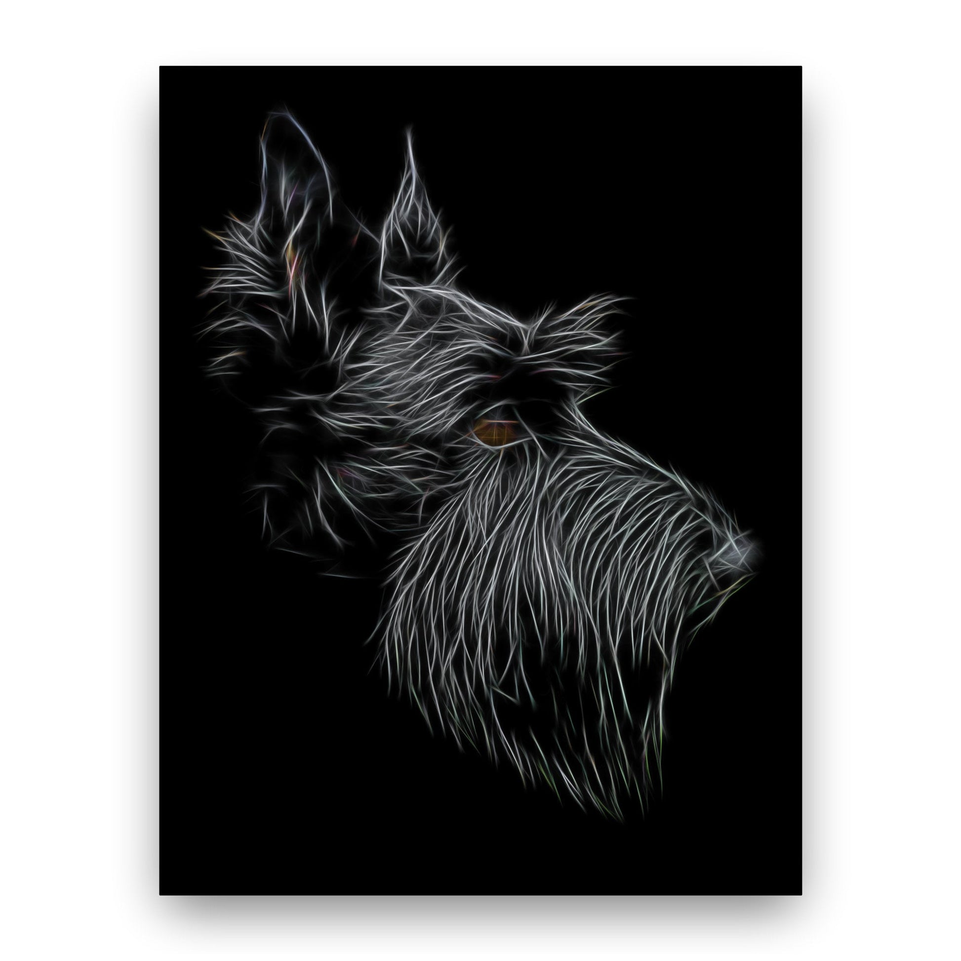 Scottish Terrier Print with Stunning Fractal Art Design. Various Sizes Available