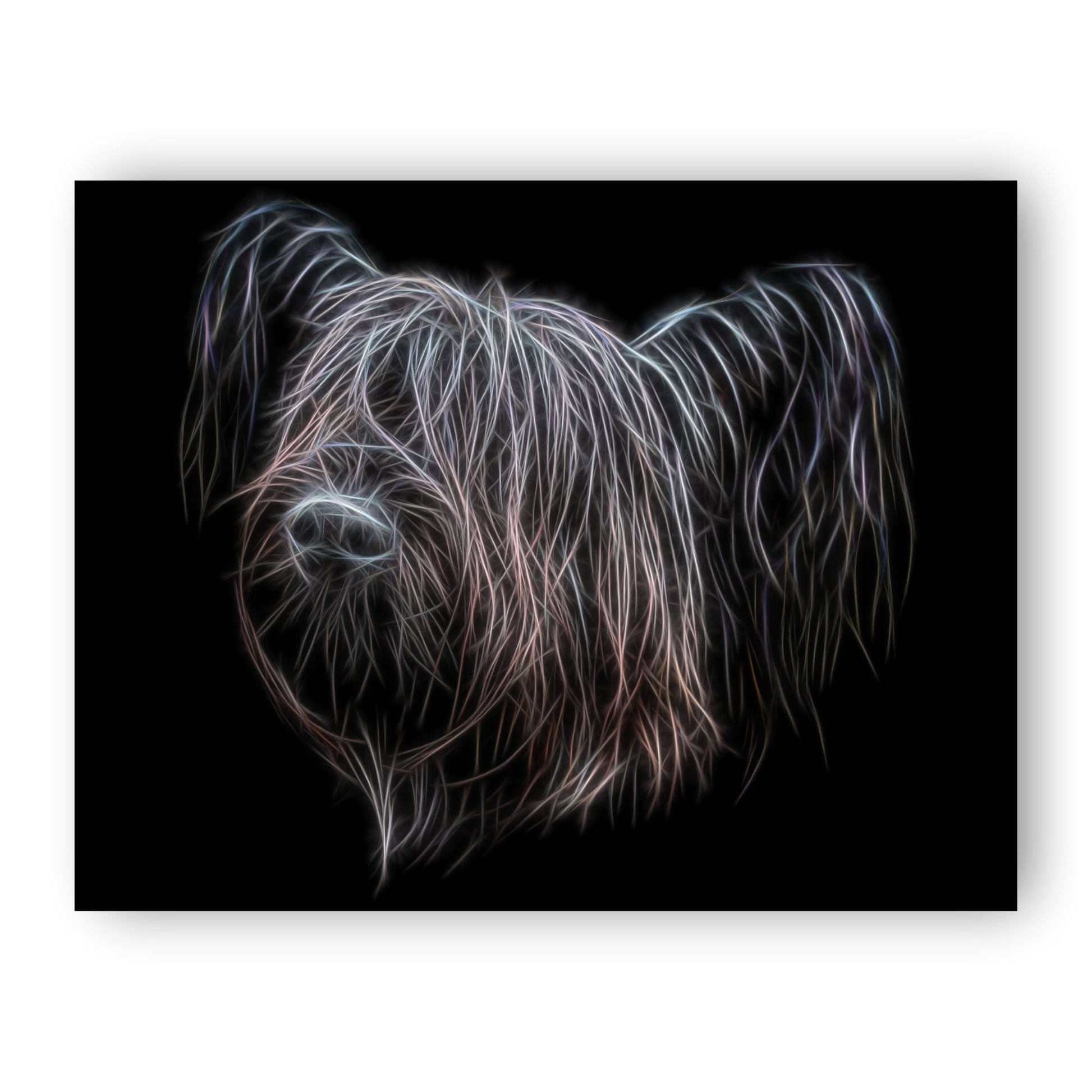 Skye Terrier Print with Stunning Fractal Art Design. Various Sizes Available