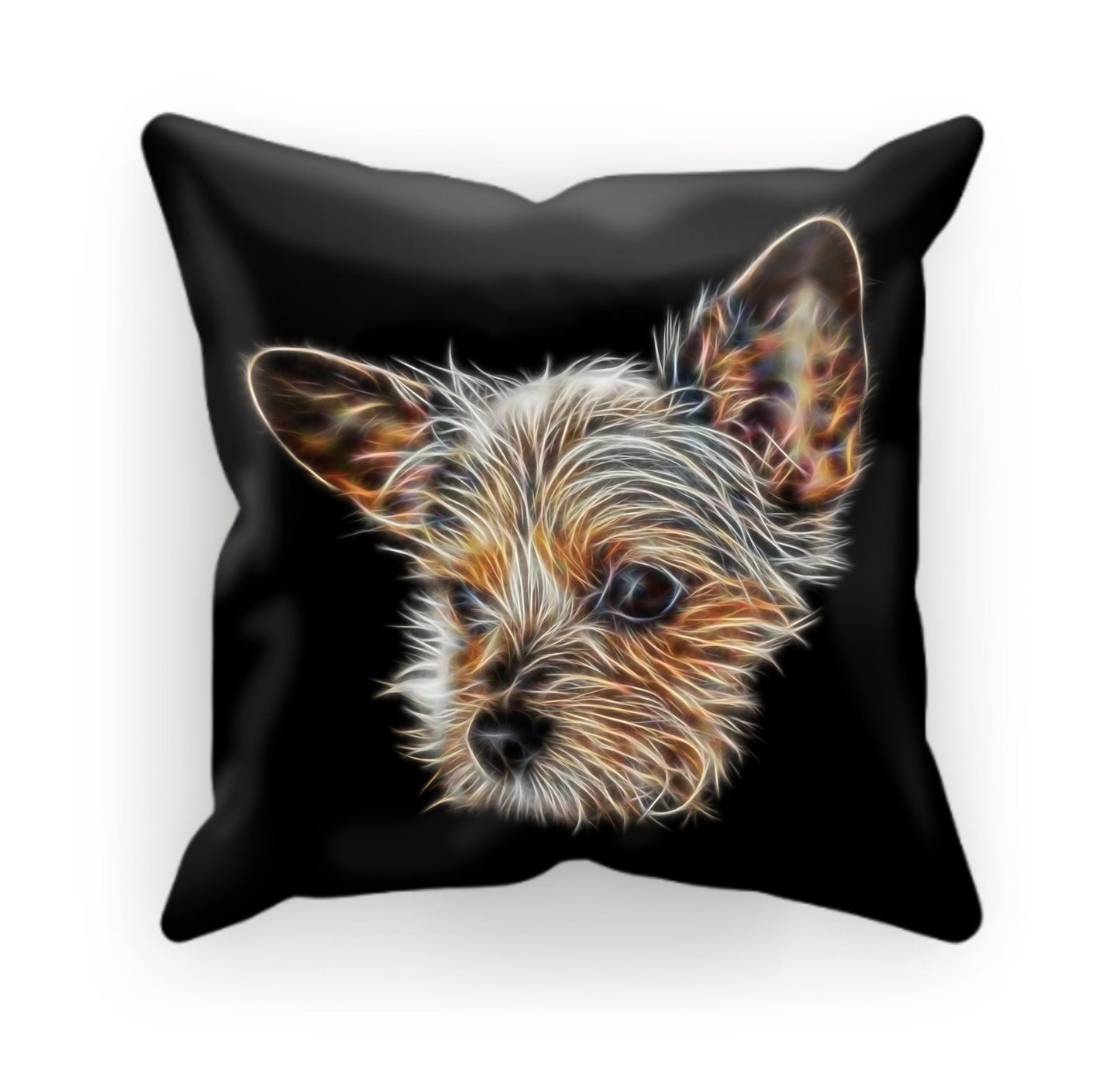 Chorkie Cushion and Insert with Stunning Fractal Art Design