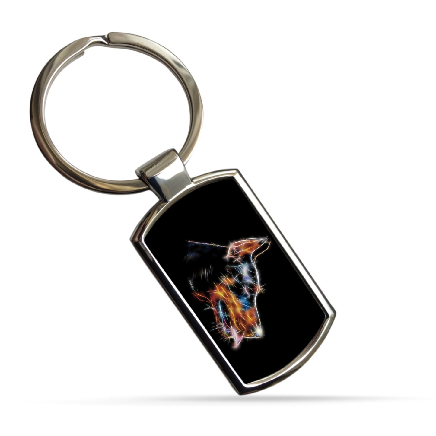 Doberman Dog Keychain with Fractal Art Design