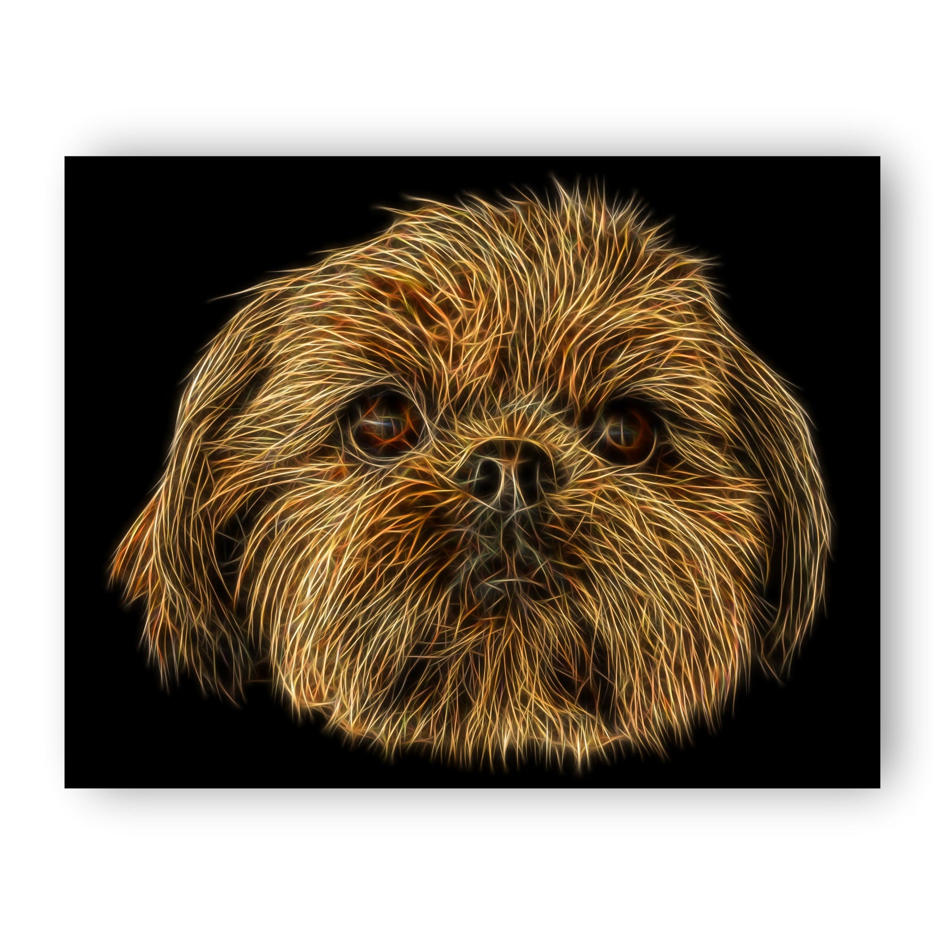 Red Shih Tzu Print with Stunning Fractal Art Design. Various Sizes Available