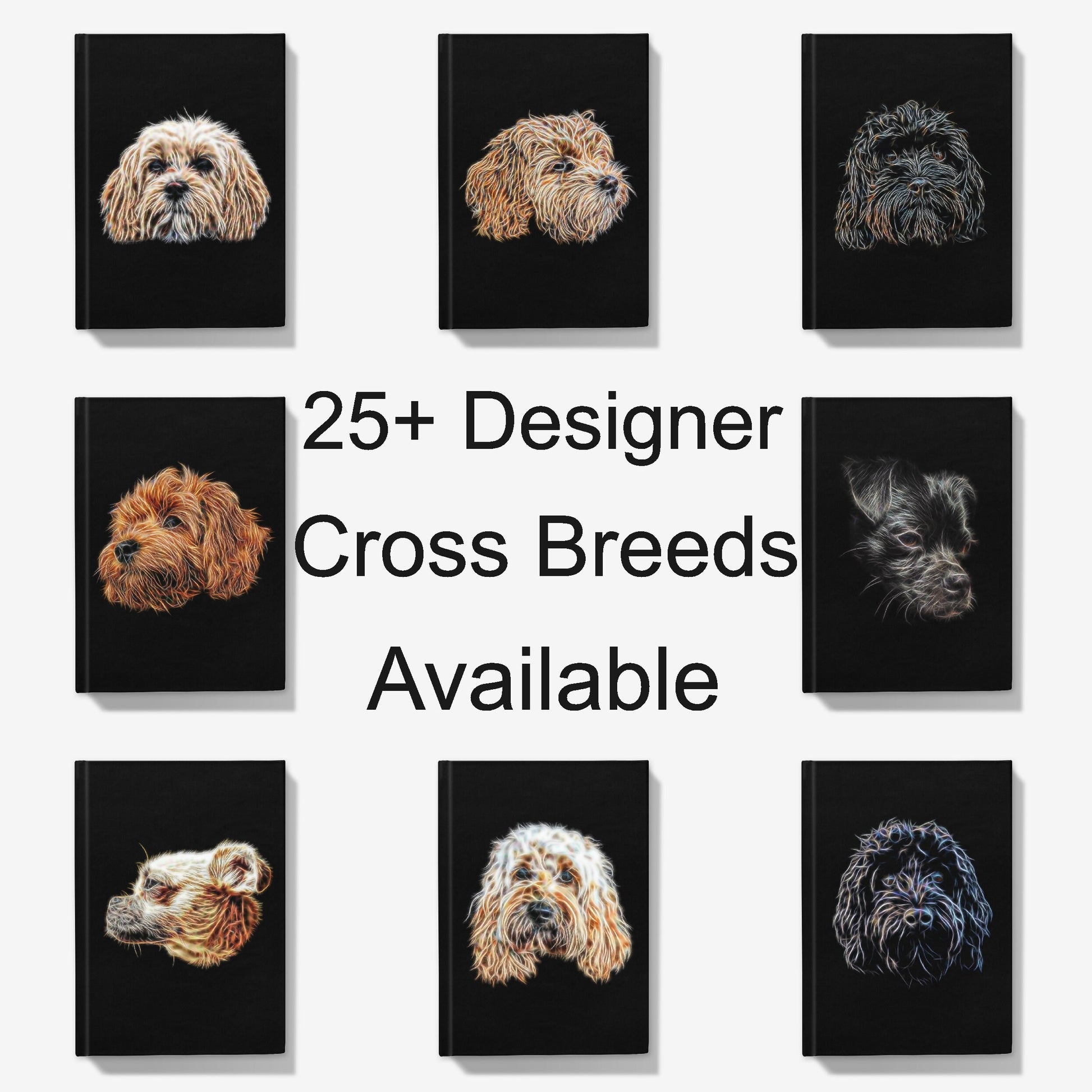 Designer Cross Breed A5 Hardback Journal. Various Breeds including Cockapoo Labradoodle  Cavapoo Cavachon Chorkie Sprocker and  more