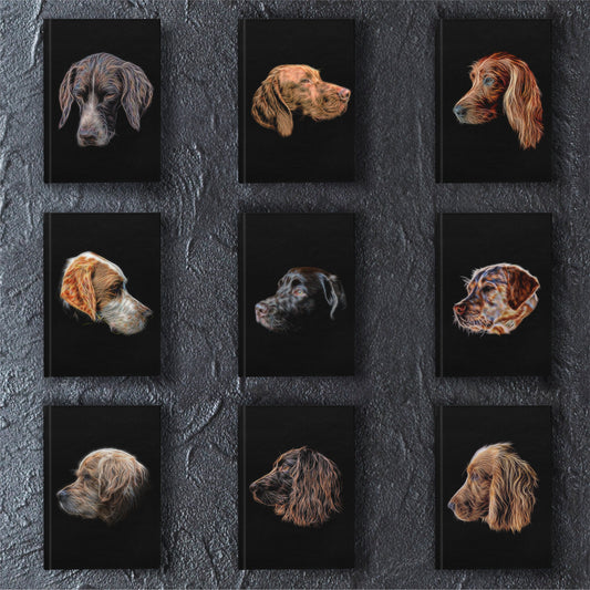 Gundog Breed Dog A5 Hardback Journal. Various Breeds including Spaniels Vizsla Retrievers Pointers Setters and  more