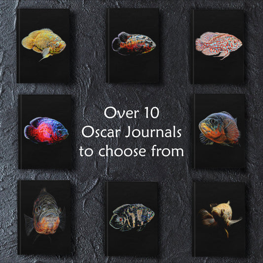 Oscar Cichlid A5 Hardback Journal with Stunning Fractal Art Designs.