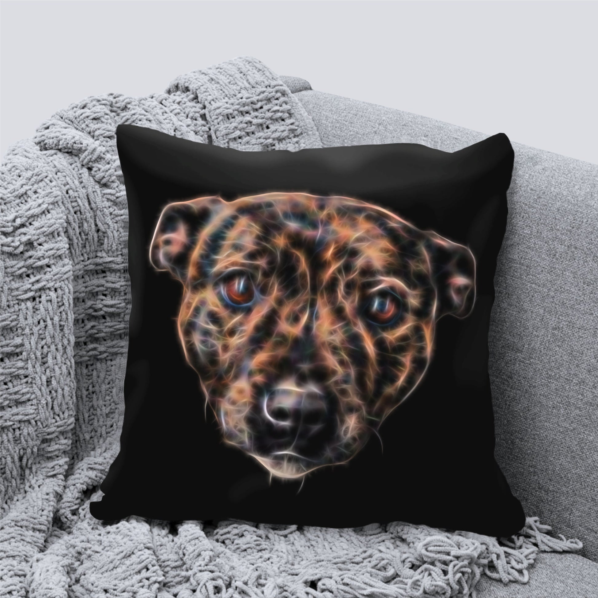 Brindle Staffordshire Bull Terrier Cushion