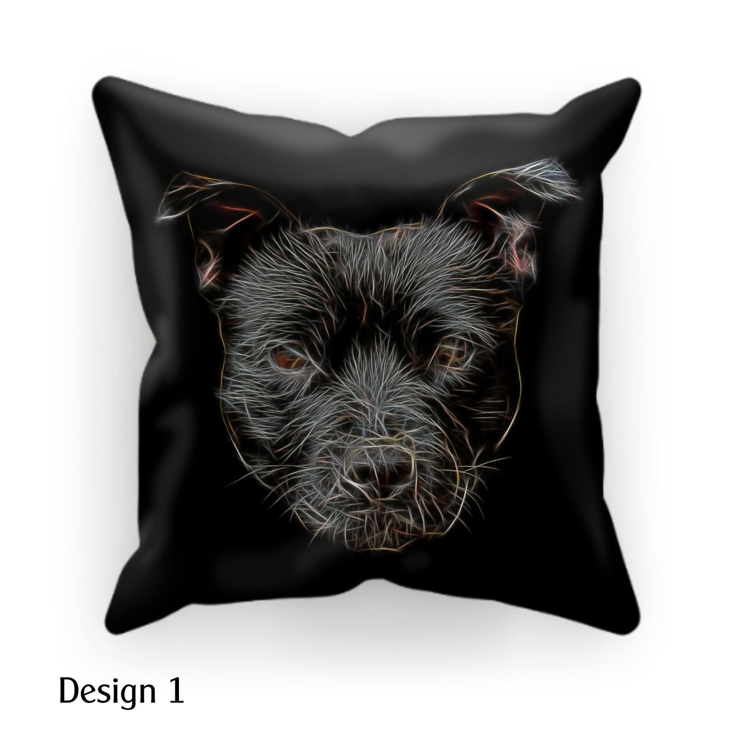 Black Staffordshire Bull Terrier Cushion