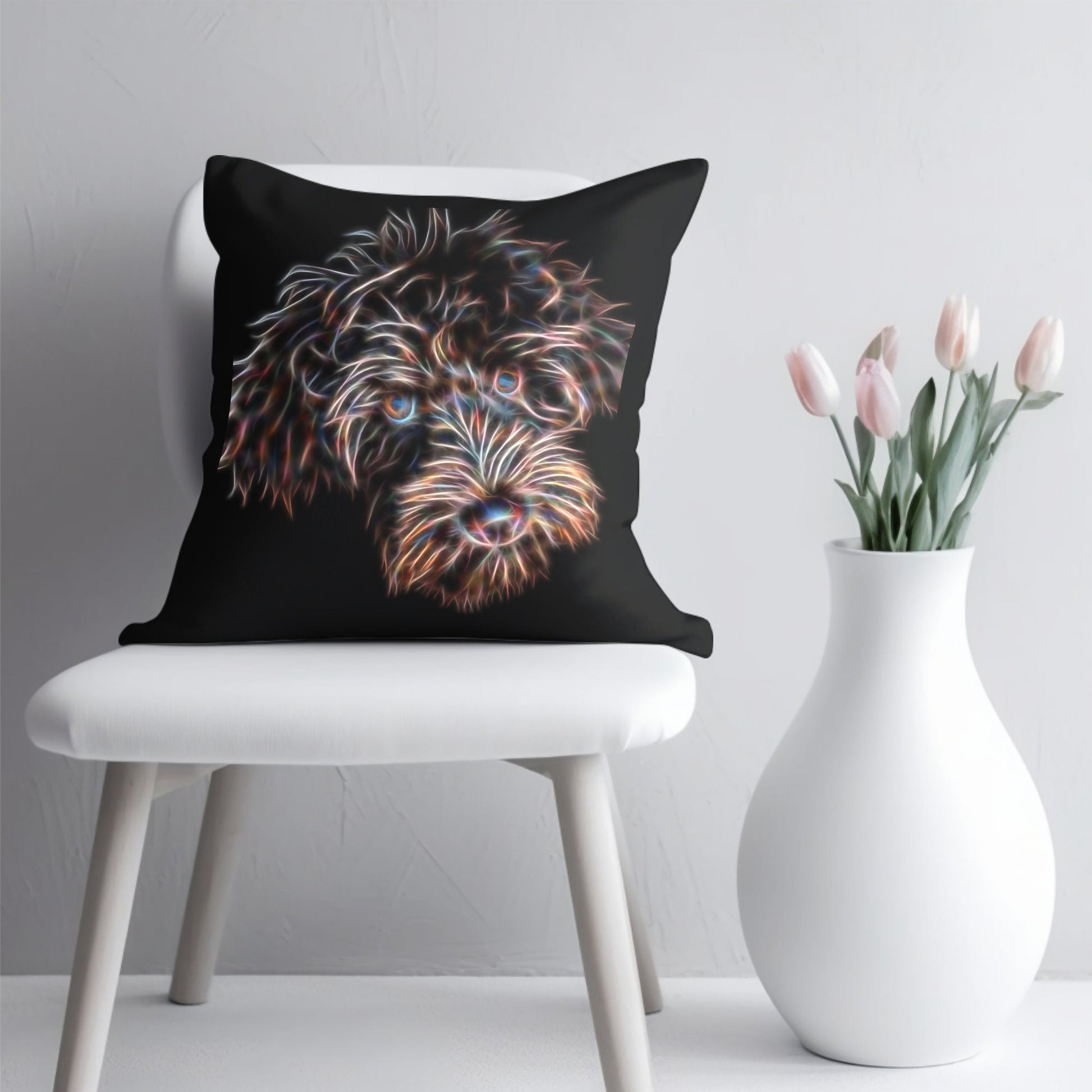 Chocolate Labradoodle Cushion and Insert