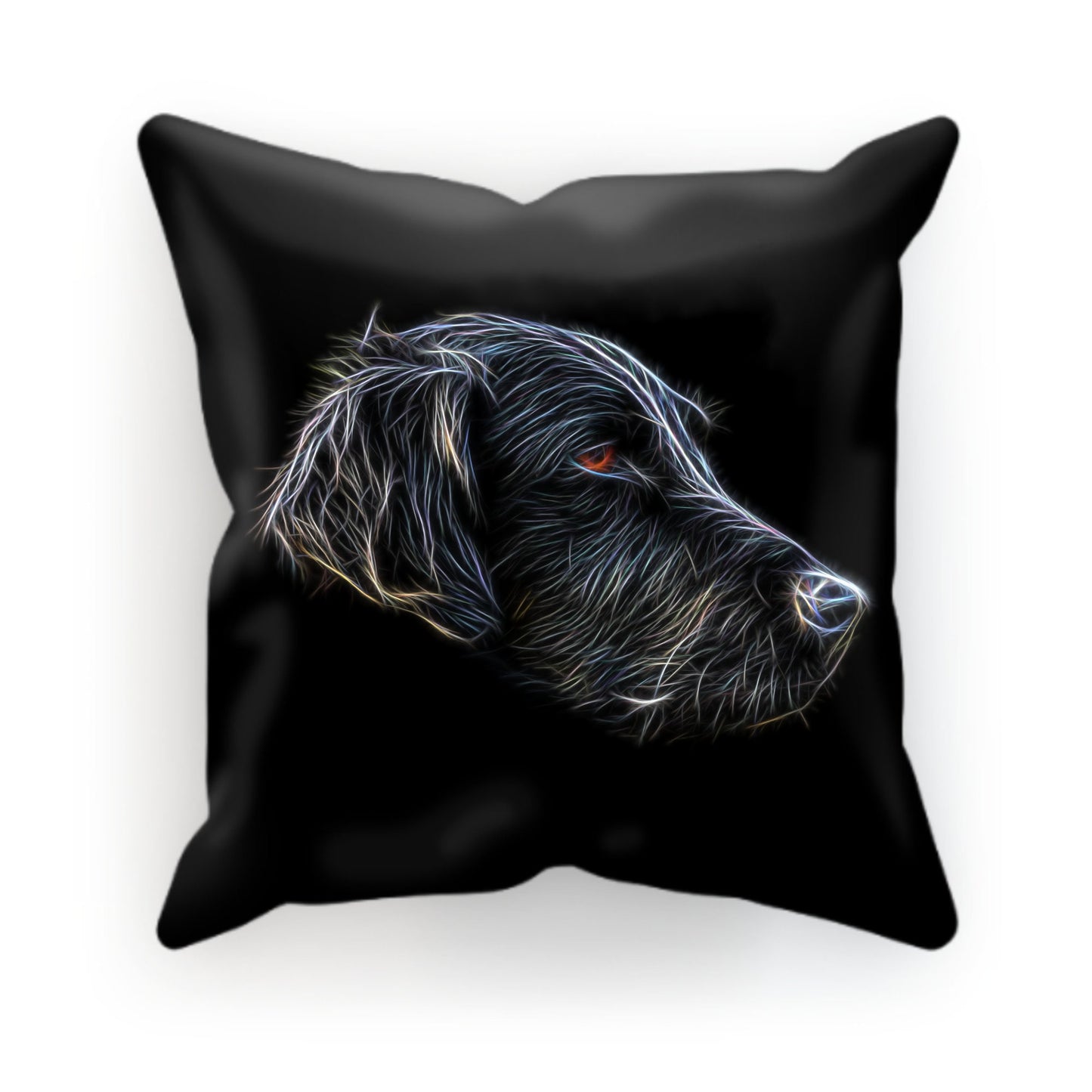 Flat Coated Retriever Cushion and Insert with Stunning Fractal Art Design