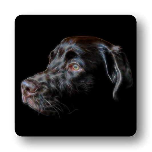 Labrador - Chocolate Labrador #2 Coaster Fractal Art Design