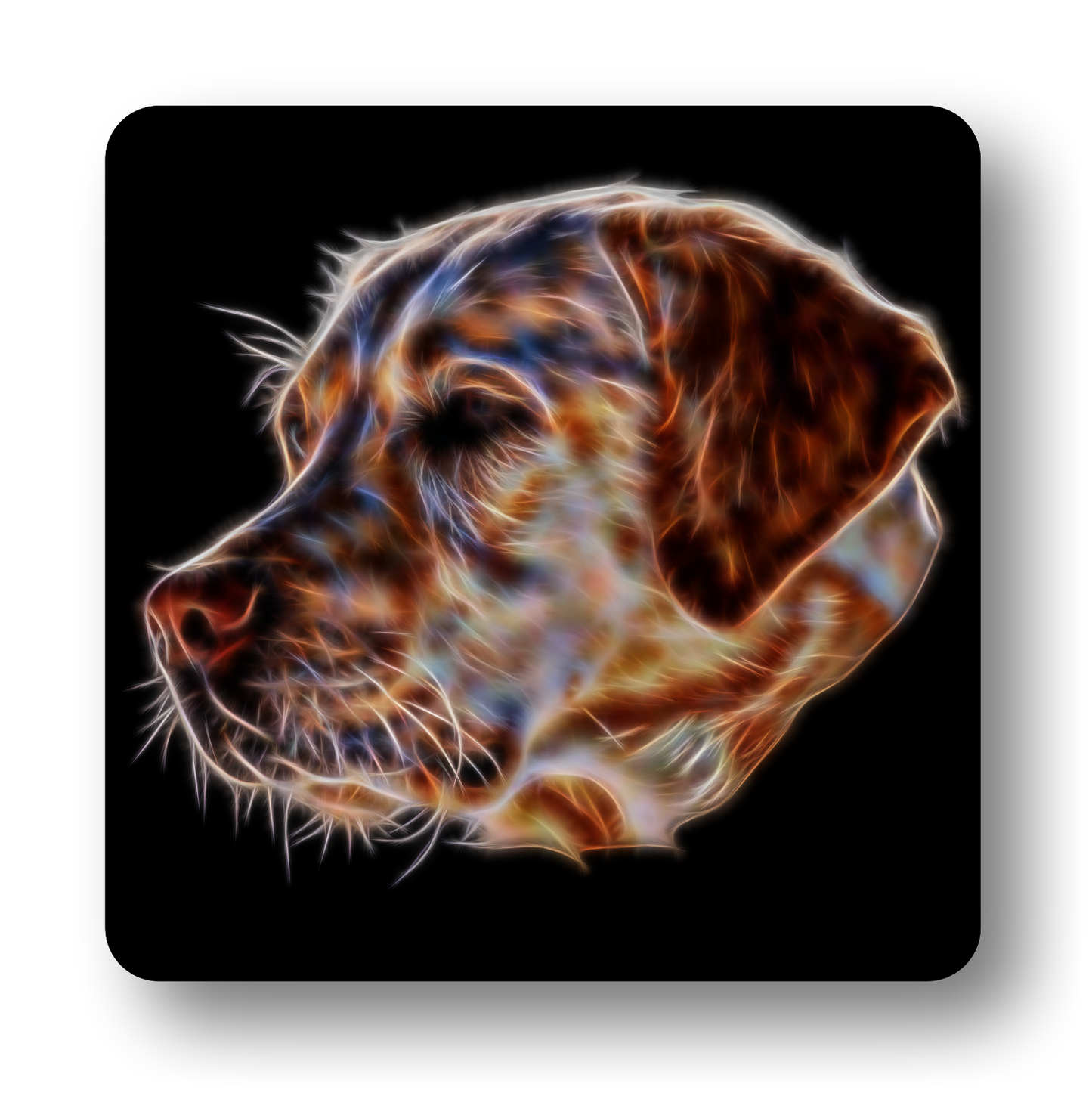 Labrador - Yellow Labrador #1 Coaster Fractal Art Design