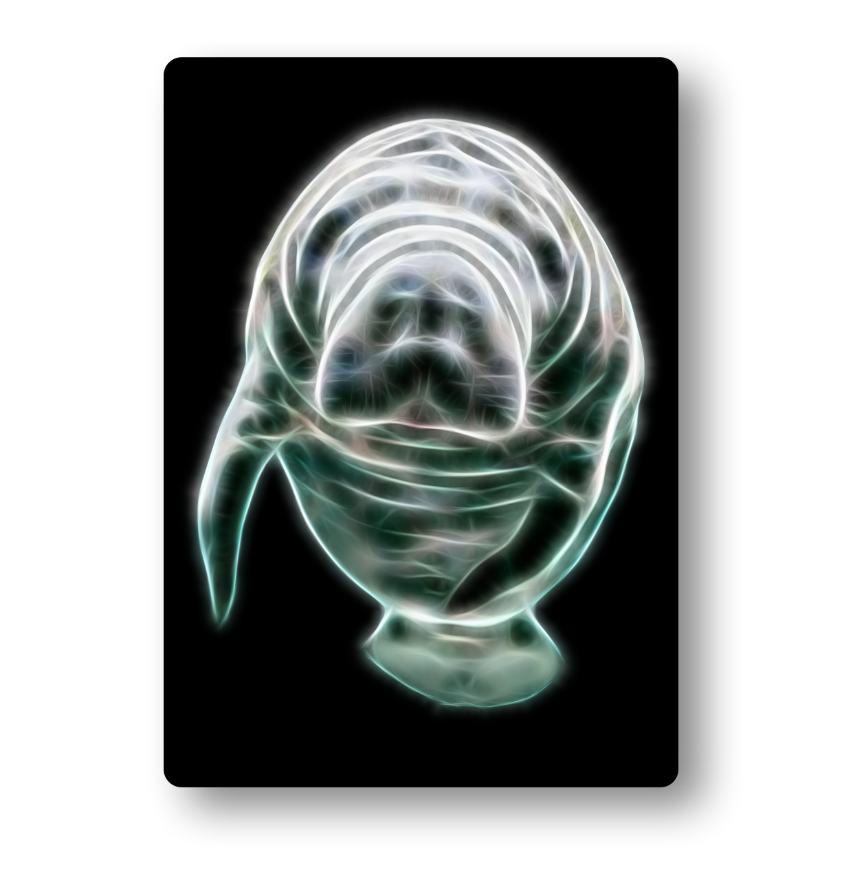 Manatee Fractal Art Metal Wall Plaque