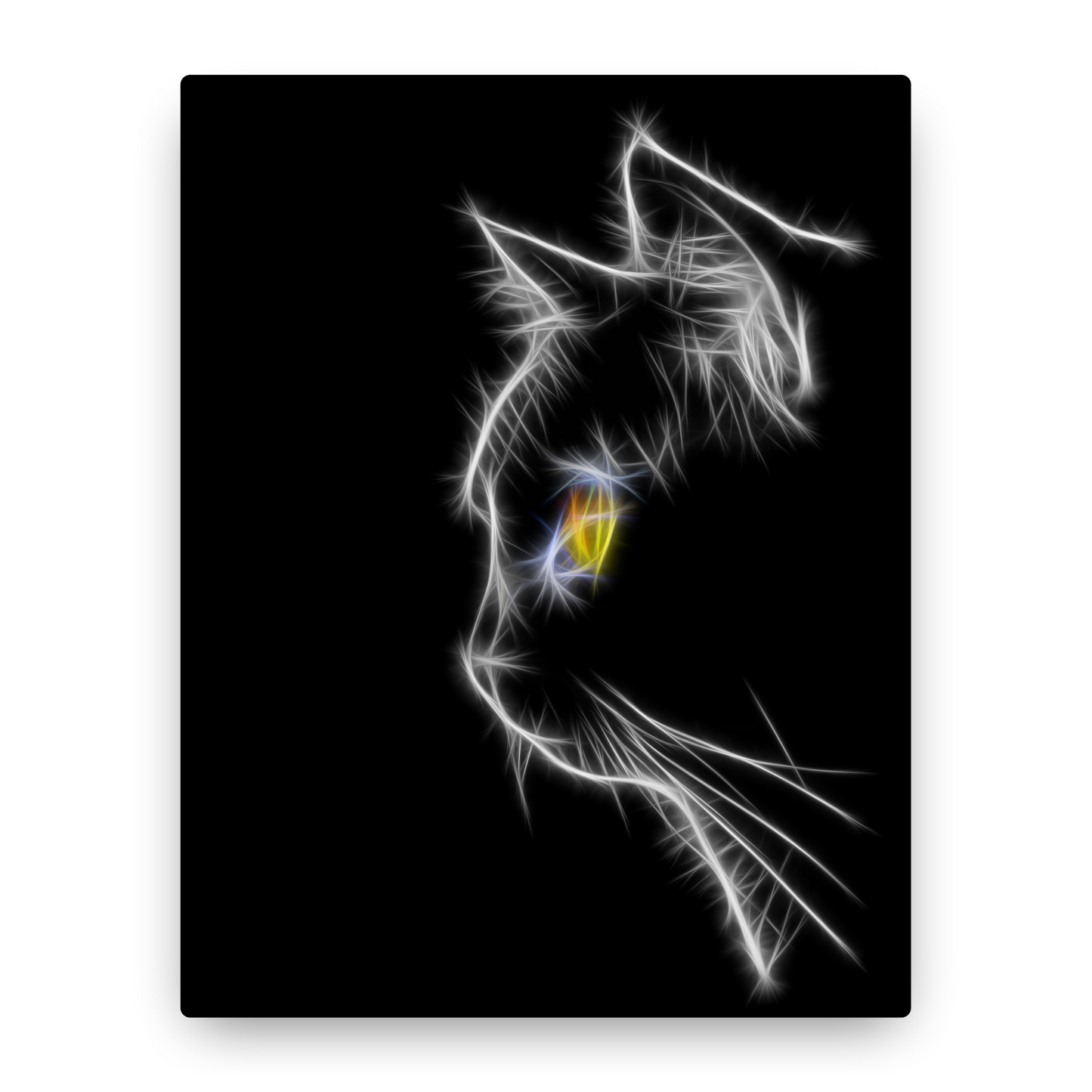 Profile of Yellow eyed Black Cat Aluminium Metal Wall Plaque