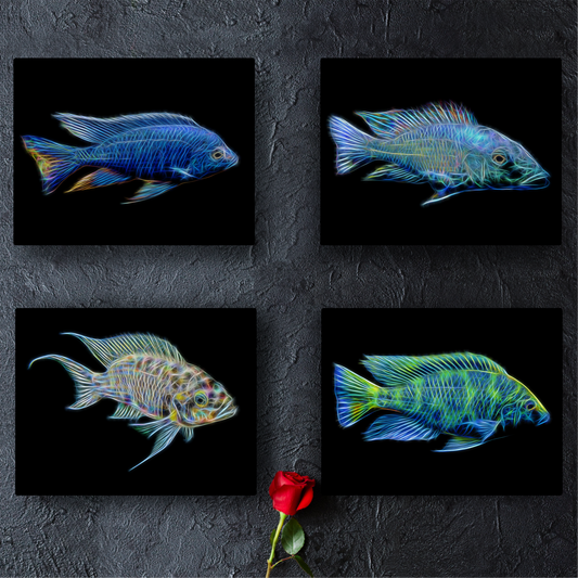 Cichlid Print with Stunning Fractal Art Design.