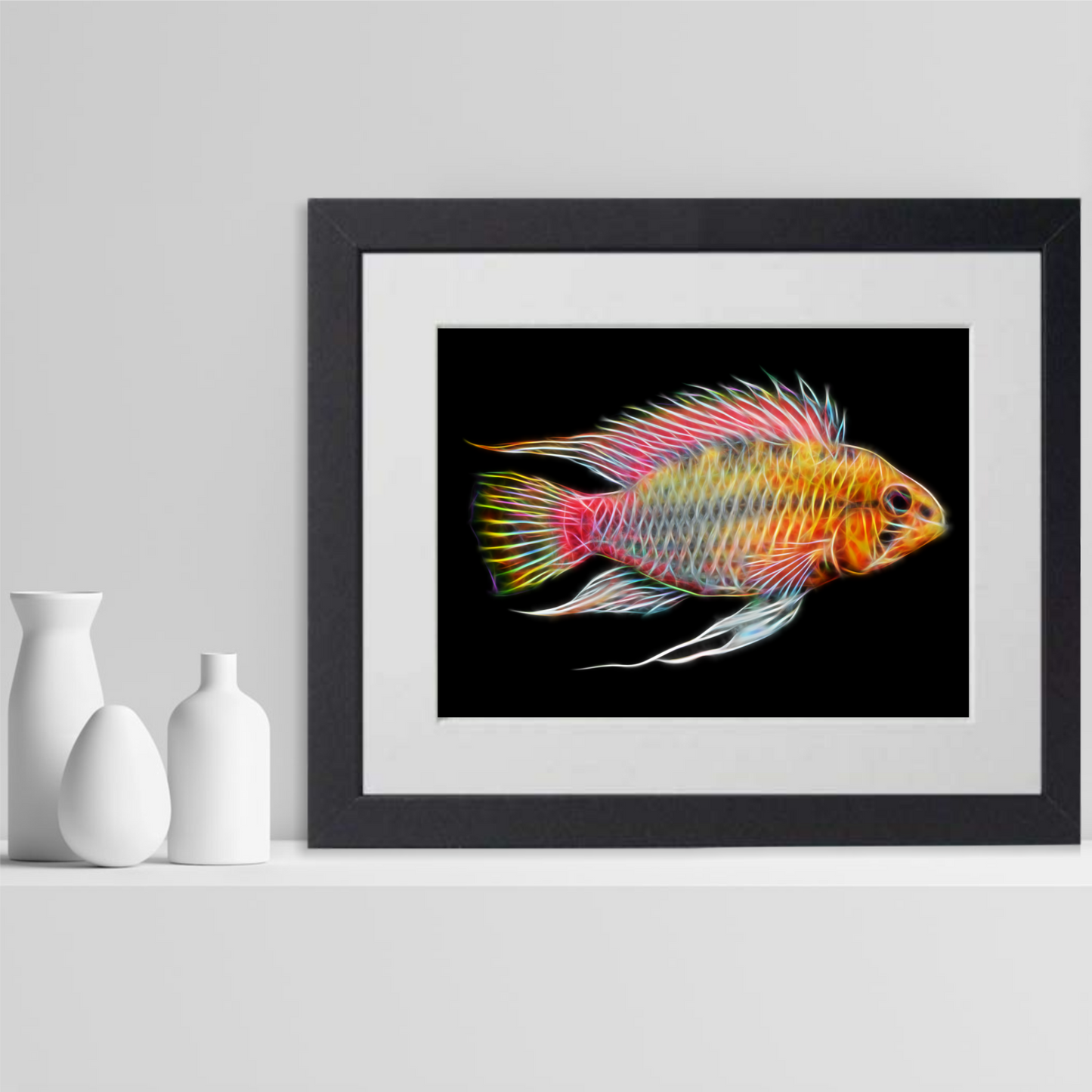 Redline Apistogramma Cichlid Fish Print