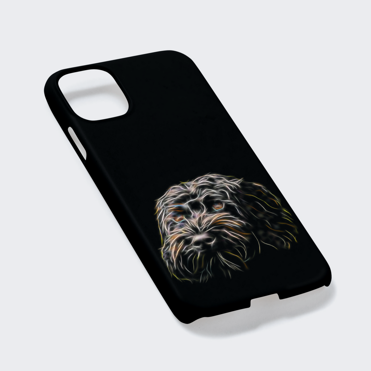 Black Labradoodle Phone Case.  For iPhone or Samsung, Including iPhone 14 and Galaxy S22