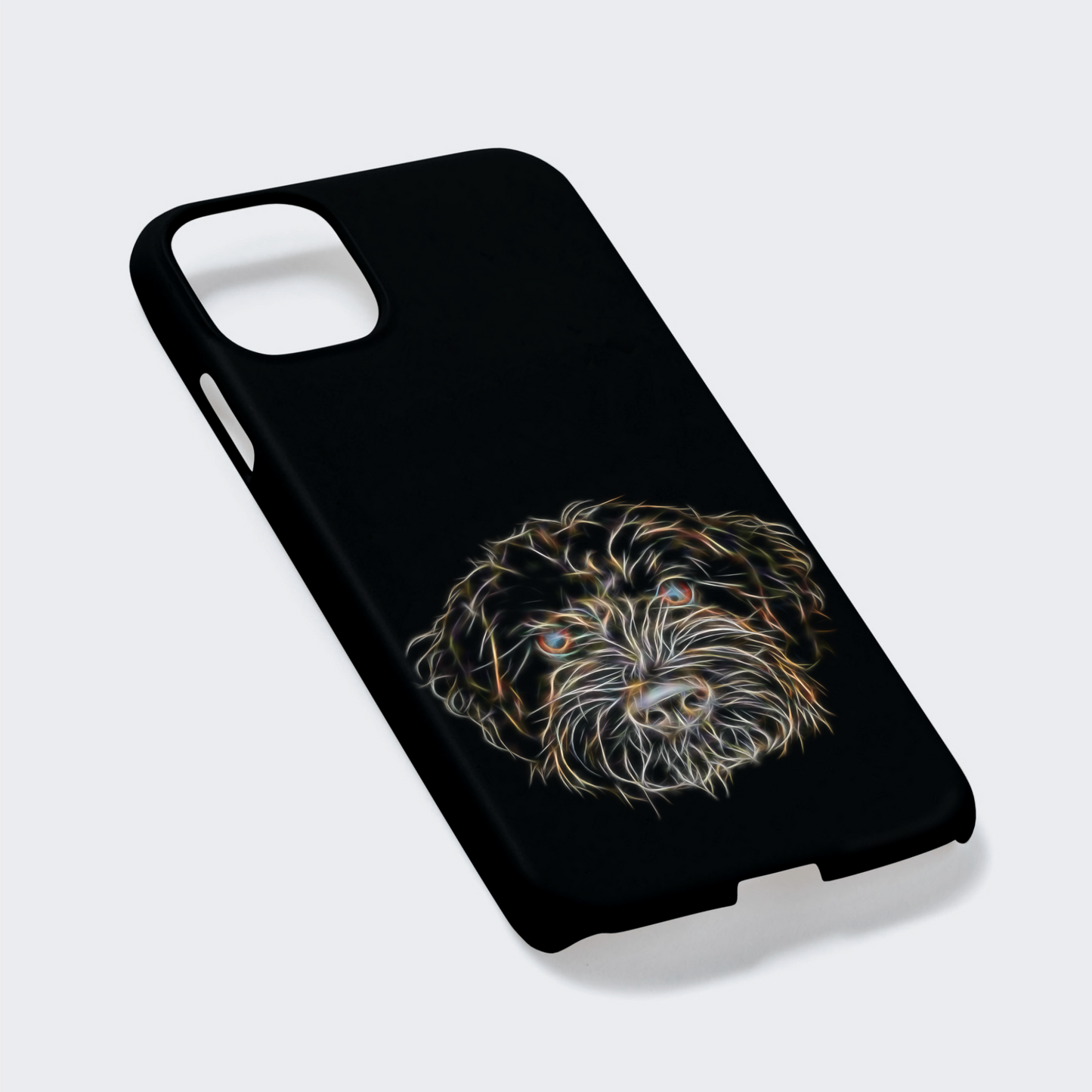 Black Labradoodle Phone Case.  For iPhone or Samsung, Including iPhone 14 and Galaxy S22