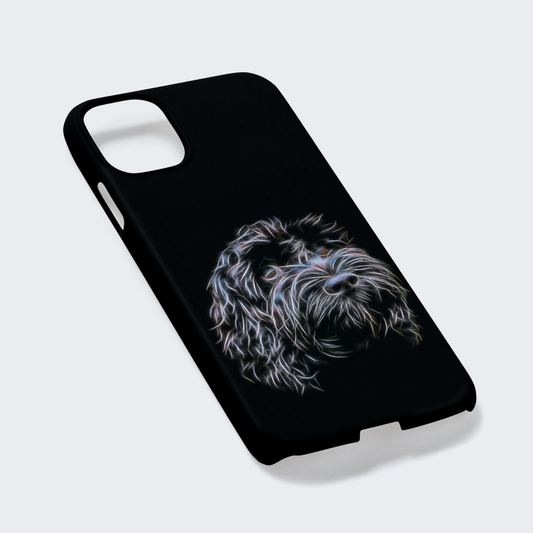 Black Cockapoo Phone Case.  For iPhone or Samsung, Including iPhone 14 and Galaxy S22