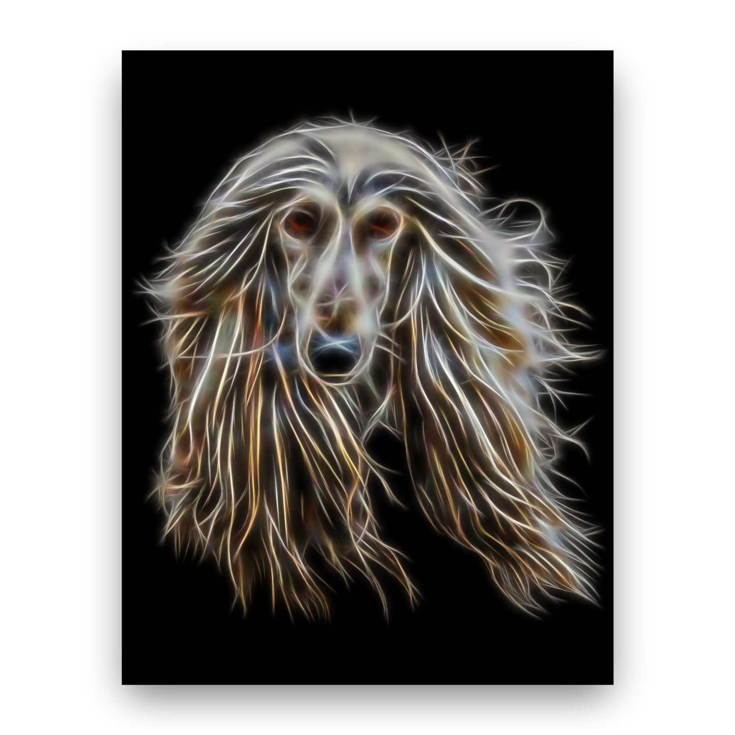 Afghan Hound Print with Stunning Fractal Art Design. Various Sizes Available
