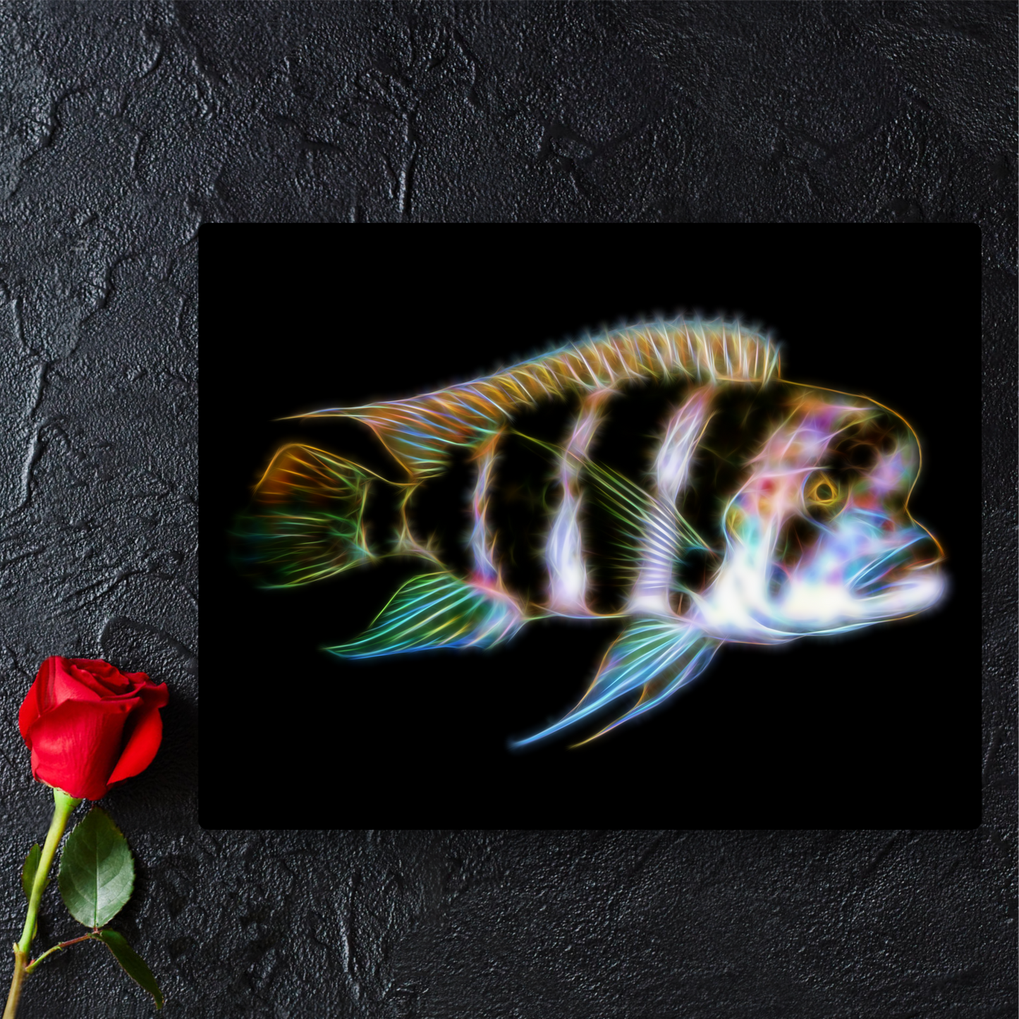 Frontosa Cichlid Metal Wall Plaque Cyphotilapia frontosa