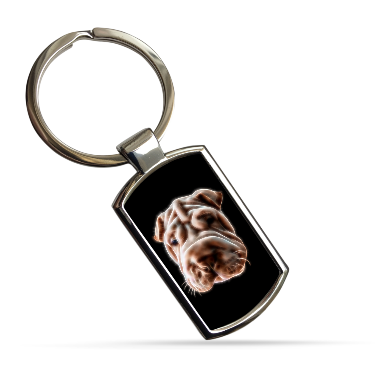 Shar Pei Metal Rectangle Keyring