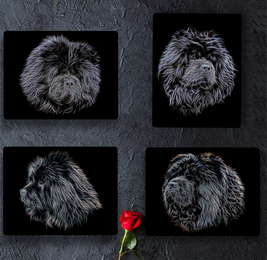 Black Chow Chow Metal Wall Plaque with Stunning Fractal Art Design,  Perfect Chow Chow Owner or Dog Lover Gift.