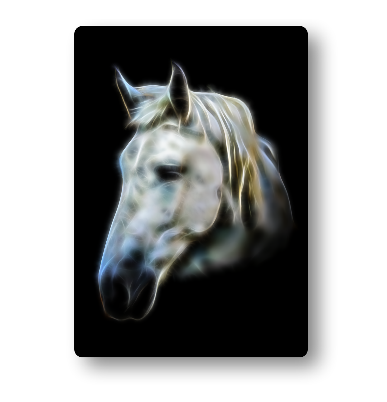 White Horse Metal Wall Plaque